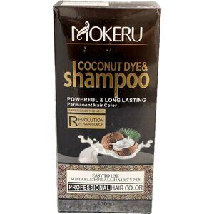MOKERU Permanent Hair Dye Instant Fast Hair Dye Color Shampoo Coconut BLACK NIB